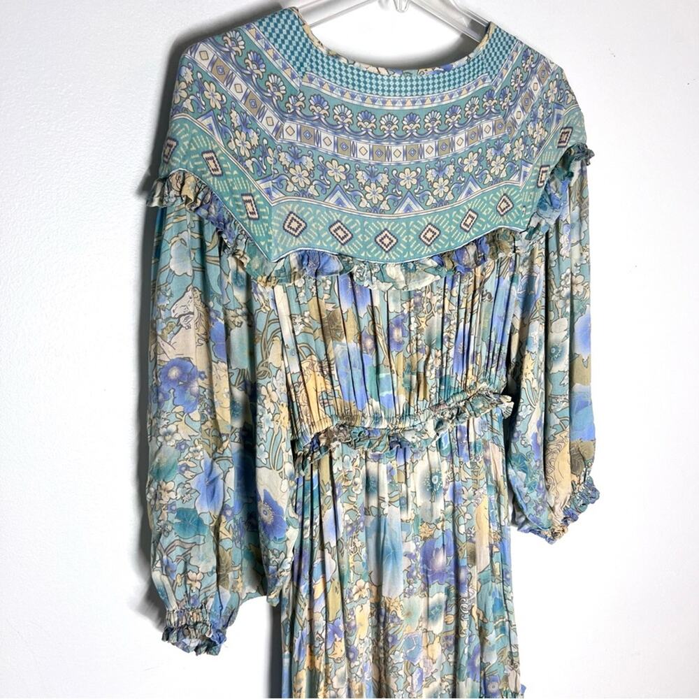 Spell x Free People Amethyst Maxi Dress Turquoise Blue Sz XS - Picture 12 of 15
